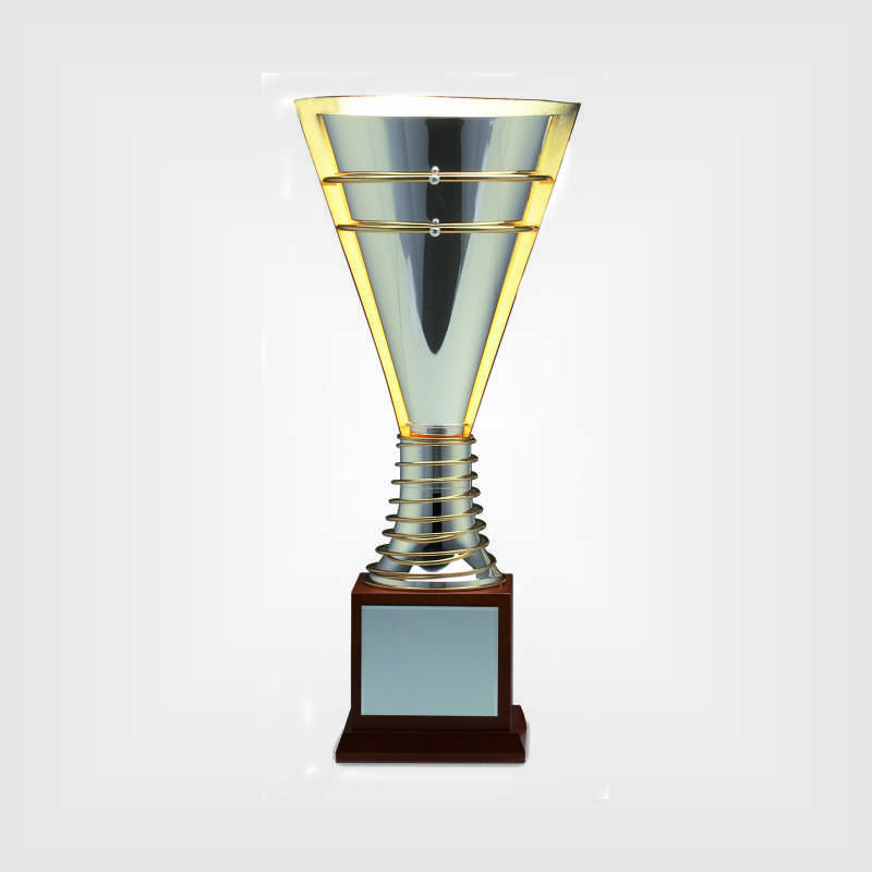 Coppa trofeo metallo legno h62 67 72 800