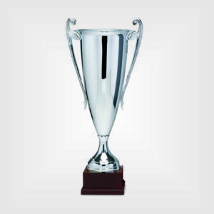 Coppa trofeo metallo legno h73 81 91 349