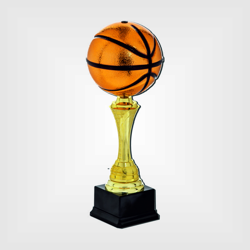 Coppa trofeo basket colorato, distanziale dorato - Merini